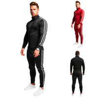 Men's striped long sleeve sweatpants suit