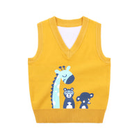 Children's knitted vest sweater boy vest warm deer cartoon pattern