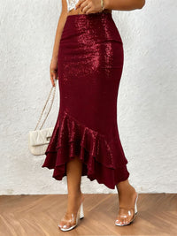 Womens Low-rise Shimmering Mermaid Skirt