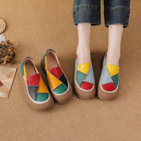 Made From Genuine Leather With A Patchwork Color Design