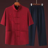 Men's Thin Casual New Chinese-style Short-sleeve Suit