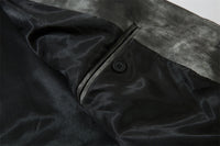 Men's Autumn Tie-dye Contrast Color Suit Collar PU Leather Jacket Coat