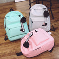 Leaf print canvas backpack
