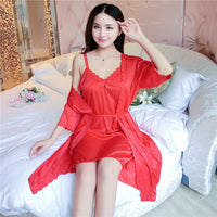 Ice silk sexy two-piece nightdress