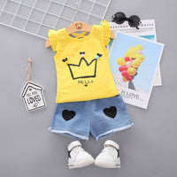 Baby Shorts T shirtChildren 2pcs kidsclothes for Girl