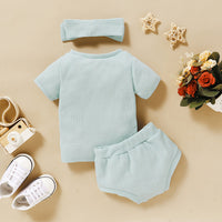 Three-piece cotton pit strip children's suit