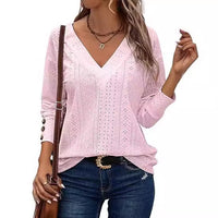 Casual Long Cufflinks Hollow Out Lace Hollow Out Shirt
