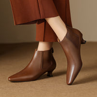 Pointed Toe Kitten Heels Female Commute Style Low Heel Boots