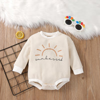 Kids Long Sleeve Romper Unhooded Waffle Multicolor