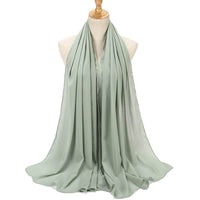 Natural Wrinkle Monochrome Chiffon Scarf Breathable Pleated Women's Toe Cap Scarf