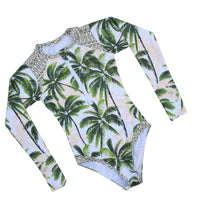 One-piece long-sleeved sunscreen female swimsuit