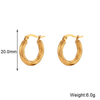 Fashionable Simple And Luxe Stainless Steel C-Shaped Earrings For Women