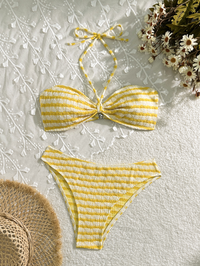 Bikini Split Striped Printed Swimsuit For Women