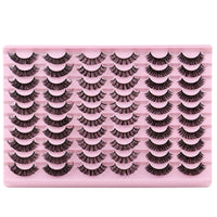 30 Pairs Of Thick Natural DD Chemical Fiber Russian Curly False Eyelashes