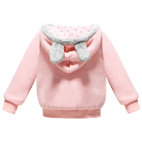 Children's Hooded Warm Jacket With Velvet Hoodie Round Neck