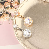 Manufacturer Korean Double-headed Round Zircon Belly Button