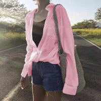 Loose-fitting Sun-protective Long-sleeve Top For Women