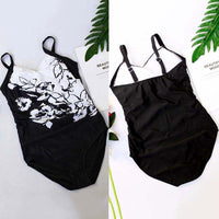 Black and white one-piece swimsuit