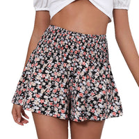Printed Wrinkle Waist Wide Leg Shorts