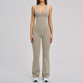 Sports Neck-Hanging Beautiful-Back Brushed Flared Yoga Set