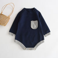 Baby long-sleeved knitted jumpsuit
