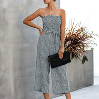 Women's jumpsuit with chest pockets and lace-up pockets