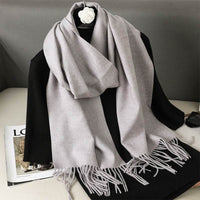 Solid Color Maillard Scarf Cashmere-like Women Warm Shawl