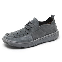 Pigskin Casual Hollow Out Breathable Velcro Suede British Casual Outdoor Shoes