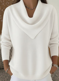 Womens Solid-color Long-sleeve Sweater Top