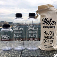 1000ML with cloth cover plastic cup creative large capacity student cup cute cup transparent water glass water bottle portable cup