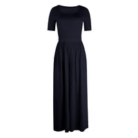 Round neck short sleeve long jumpsuit
