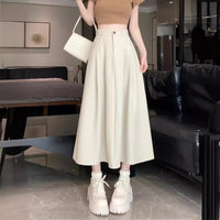 Draping  Women's Casual High Waist A- Line Skirt