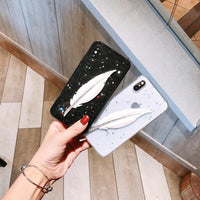 Samsung Epoxy Diamond Feather Phone Case