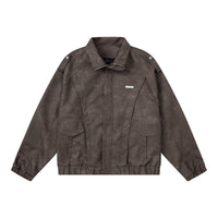 American Retro Papels PU Leather Motorcycle Coat Fashion