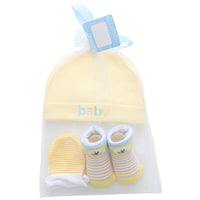 Letter Striped Children's Socks, Gloves, Hat Set