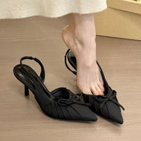 Female Solid Color Casual Bow-tie Toe-closed Sandals
