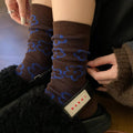 Retro Houndstooth Cotton Socks For Women