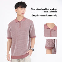 Ice Silk Polo Shirt Short-sleeved Men's High-grade Light Luxury Business