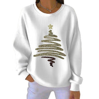 Womens 3D Christmas Tree-Print Corduroy Hoodie