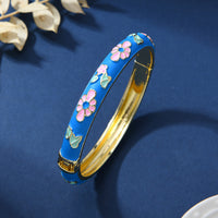 Chinese-style Enamel Bracelet For Women Light Luxury Niche Design Retro Style Jewelry
