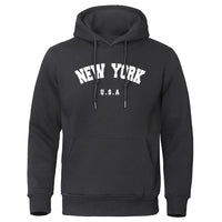 Men's Simple Letter Personality Printed Casual Hooded Sweater