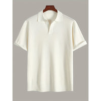 Men's Short-sleeve Knitted Sweater Breathable Waffle