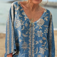 Women's Fashion Floral Print Long Sleeve
