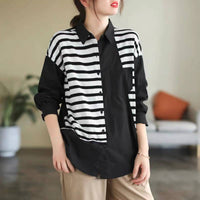 Artistic Patchwork Lightweight Cotton Casual Shirt