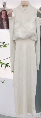 Vintage Soft Off-shoulder Womens Dress