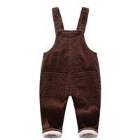 Children's Bib Plus Velvet 0-3 Year Old Baby Can  Gear Corduroy Thick Warm Pants