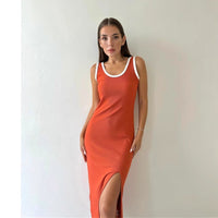 Womens Camisole Dress Mid-Length Split Dress