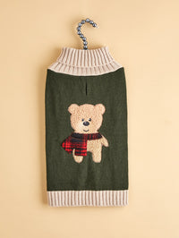 New Autumn And Winter Simple Bear Army Green Dog Sweater