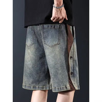 Washed Five-point Pants Casual Patchwork-style Versatile Trousers