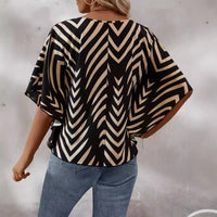 Loose Casual Women's Printed Batwing Shirt